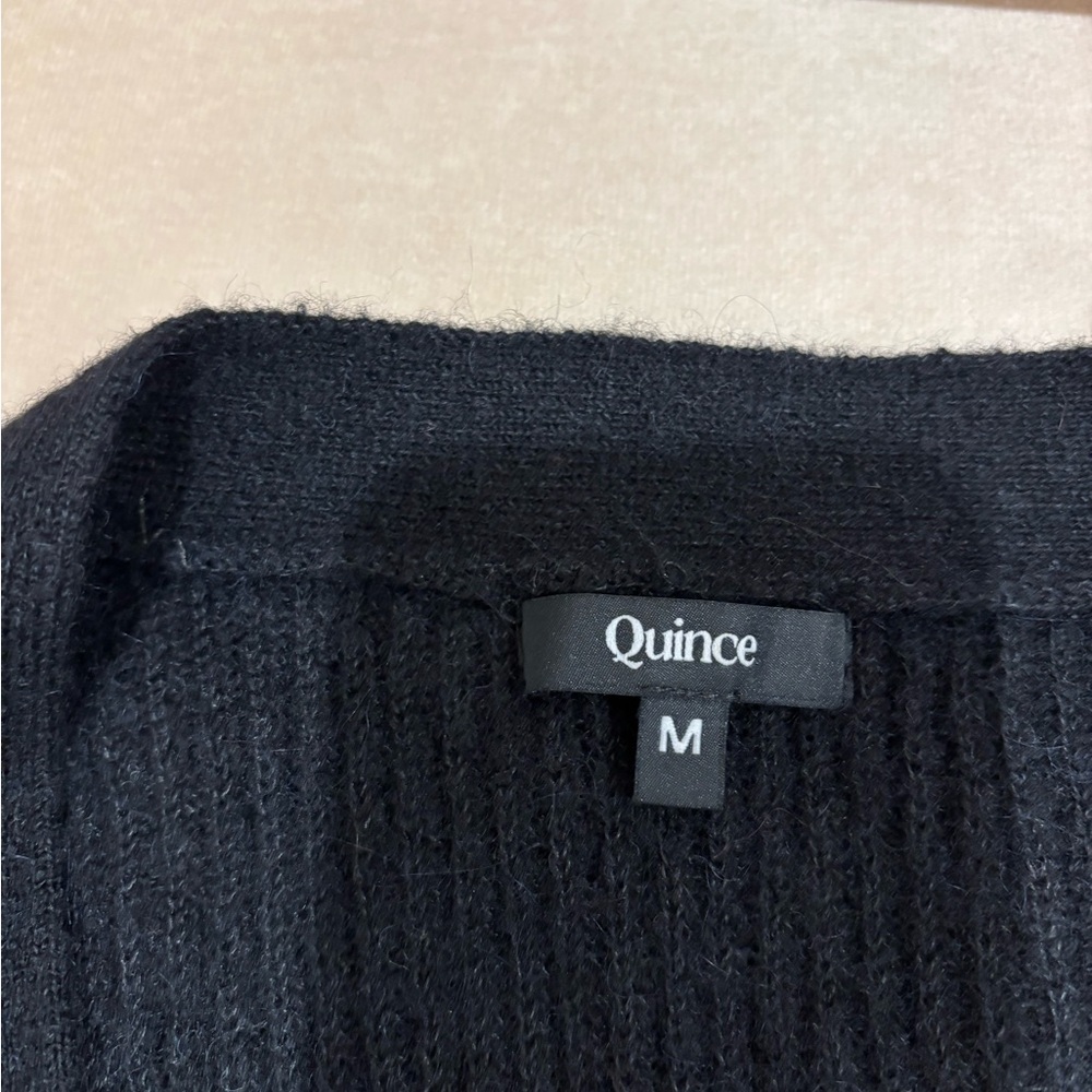 Quince Black Button-Up Cardigan Alpaca-Wool - Picture 4 of 6